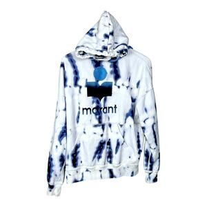 Men's Isabel Marant Etoile Mansel Tie-Dye Logo Hoodie Sweatshirt Size XS